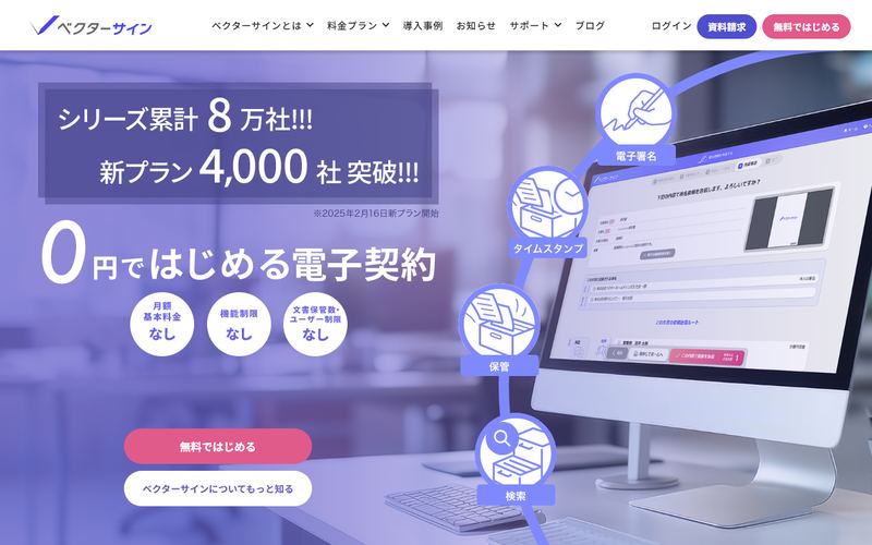 ベクターサイン(旧:みんなの電子署名)の公式サイト